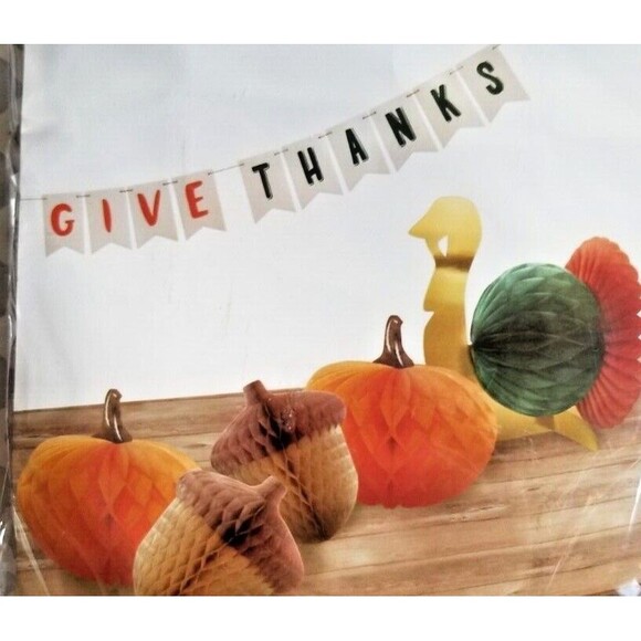 Thanksgiving Decorating Kit "GIVE THANKS" Turkey Acorns Pumpkins +++Celebration - Picture 1 of 6